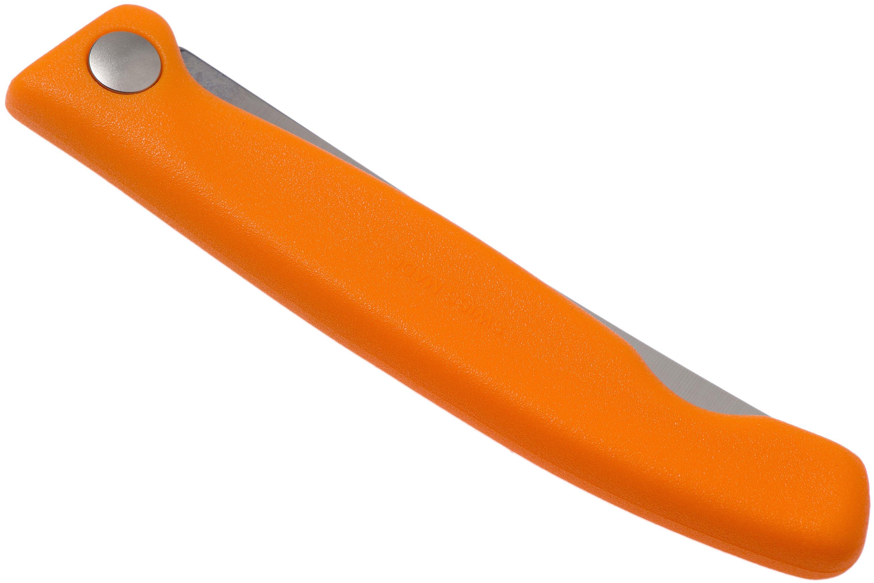 Couteau De Table Pliant Victorinox SwissClassic - 11 Cm, Lame Dentée, Couleur Orange - Lavable Lave-vaisselle