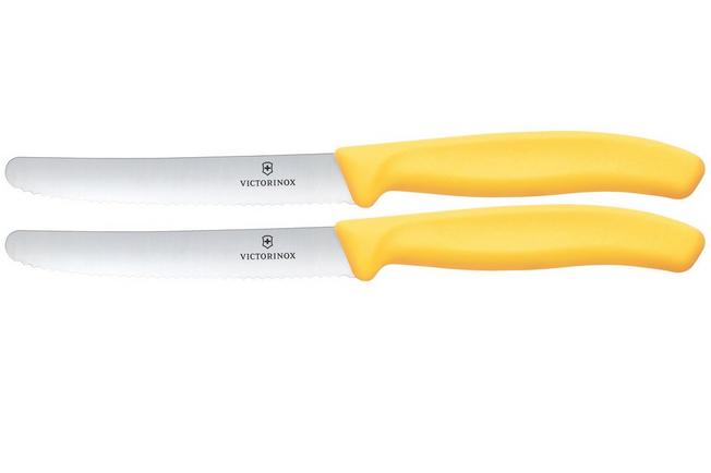Image pour Victorinox Swiss Classic 6.7838.2C1 Tomato & Table Knife, Wavy, Yellow, set de 2 couteaux à tomates