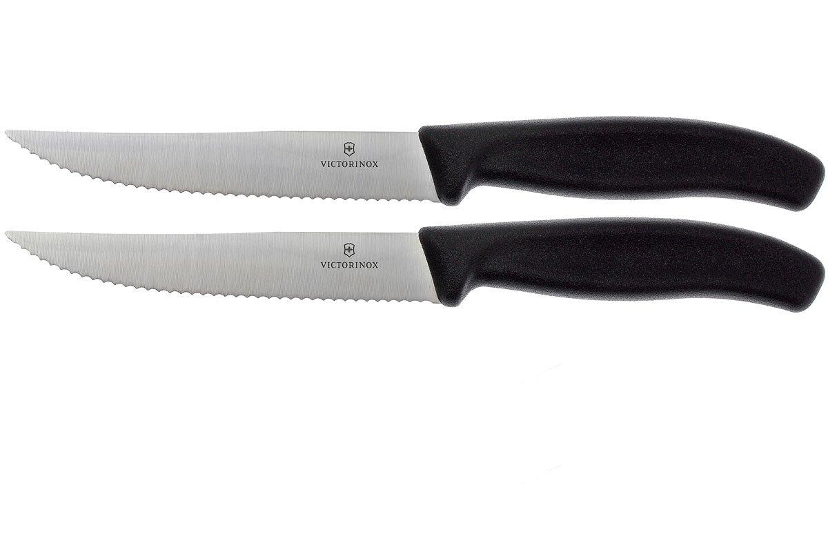 Victorinox SwissClassic pizza/steakmes zwart, set van 2, 6.7933.12B