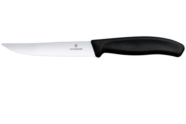 Image for Victorinox Swiss Classic Steak & Pizza Knife 6.7933 Wavy, Black, serrated steak knife, 12 cm