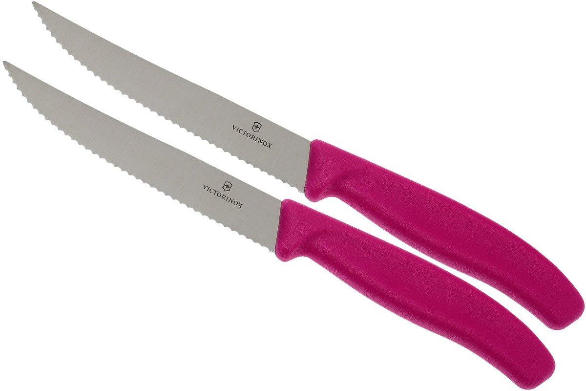 Victorinox Swissclassic pizza/steak knife pink, set of 2, 6.7936