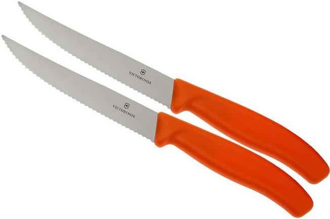 Victorinox Swissclassic pizza/steak knife orange, set of 2, 6.7936.12 L9B