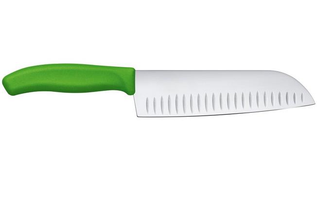 Afbeelding voor Victorinox SwissClassic 6.8526.17L4B Kale Green, santoku met kuiltjes, 17 cm, groen