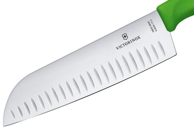 Afbeelding voor Victorinox SwissClassic 6.8526.17L4B Kale Green, santoku met kuiltjes, 17 cm, groen
