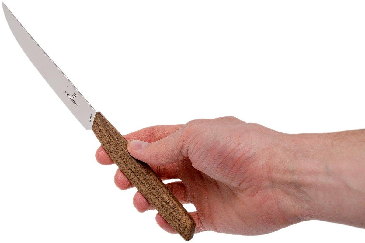 Lot De 6 Couteaux à Steaks Noir Faux Rivets Pas Cher