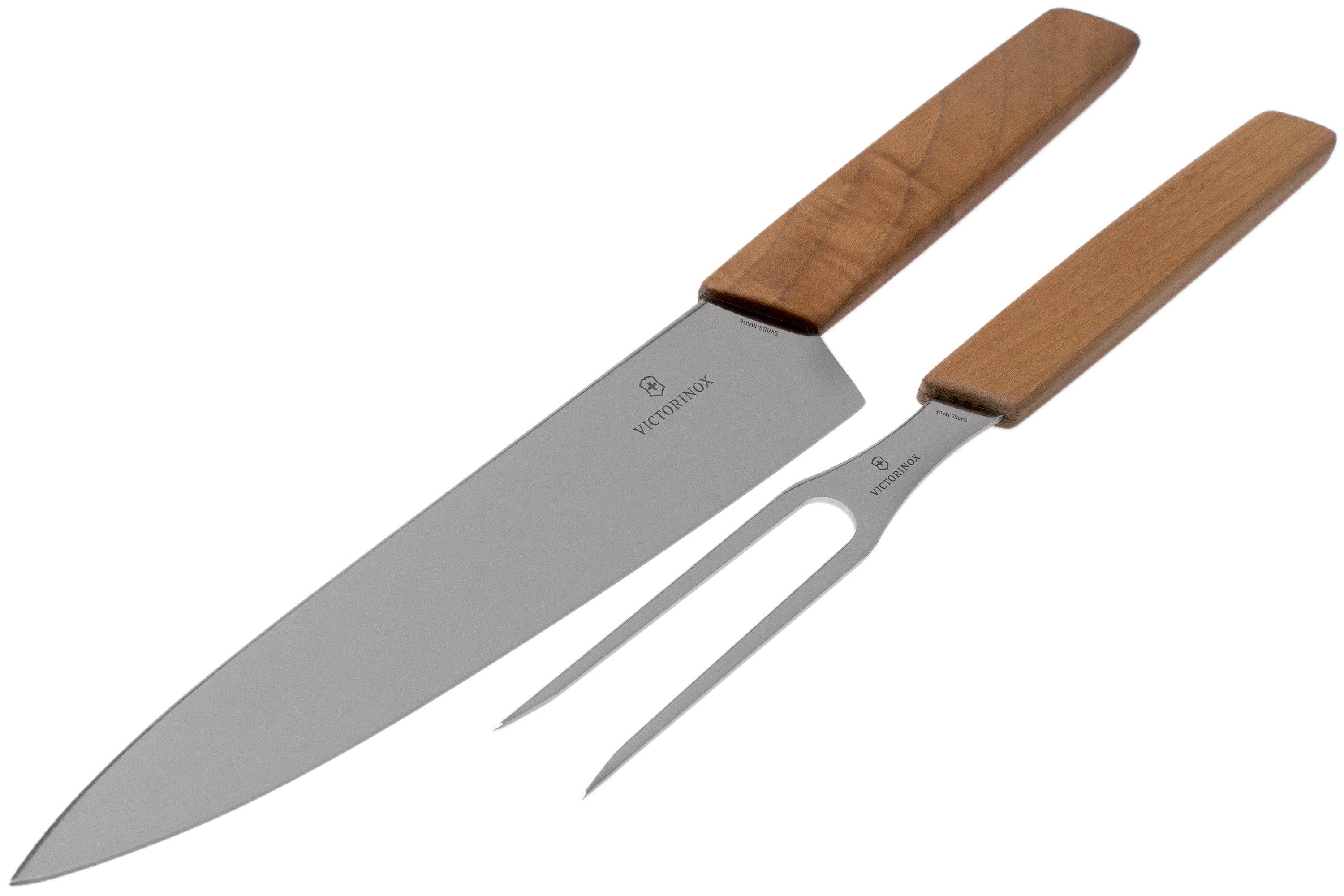 Victorinox Swiss Modern Kitchen Knife Block Set In Stainless & Walnut 6  Pieces
