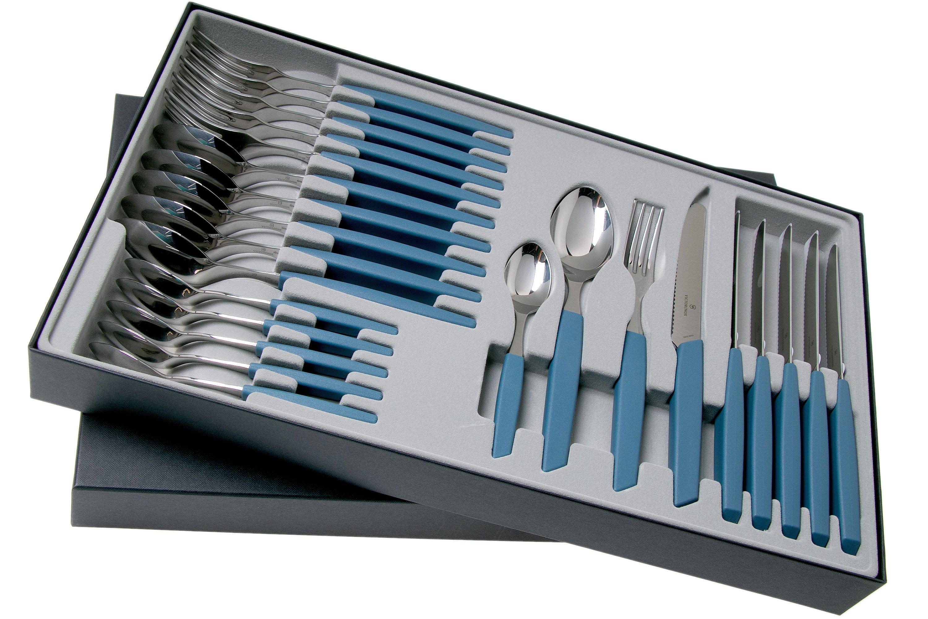 Victorinox Swiss Modern Table Set (Rounded Knife) 24 Pc Blue