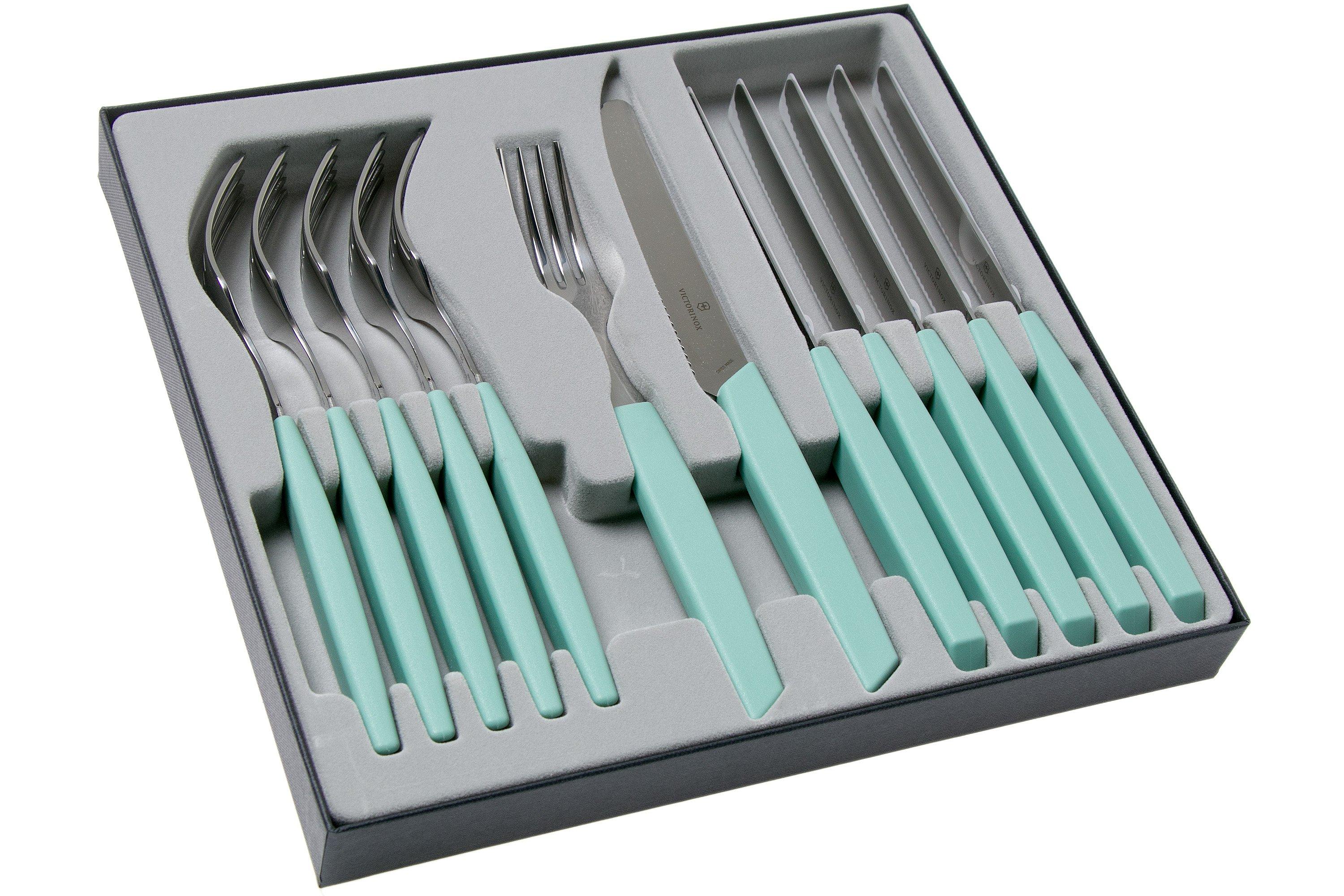 Victorinox Swiss Modern, Ménagère (Couteau à tomates), 24pcs, 11cm, sage