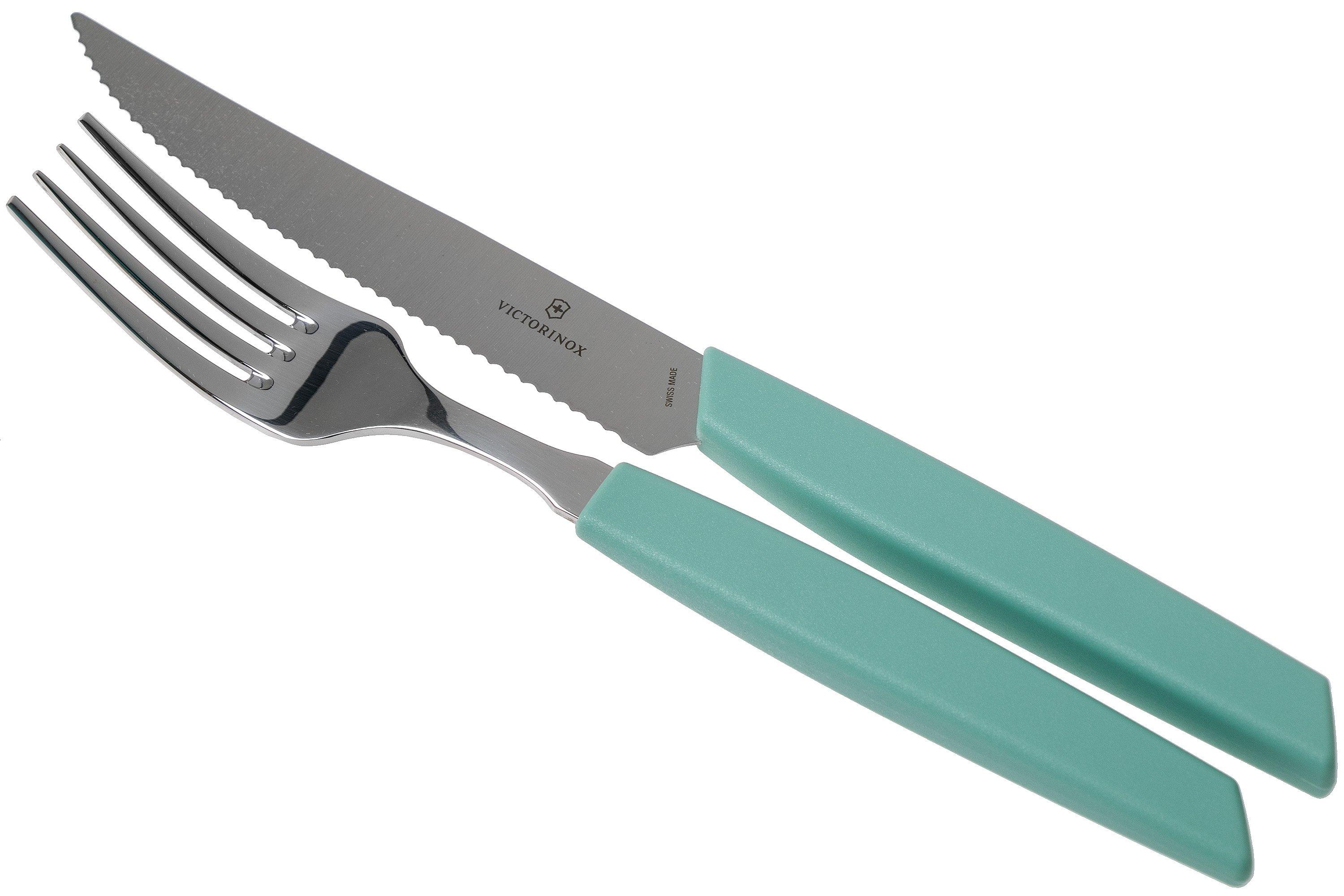 Victorinox 6.9096.12W41.12 Swiss Modern Cutlery set, 12 pz set di posate,  verde