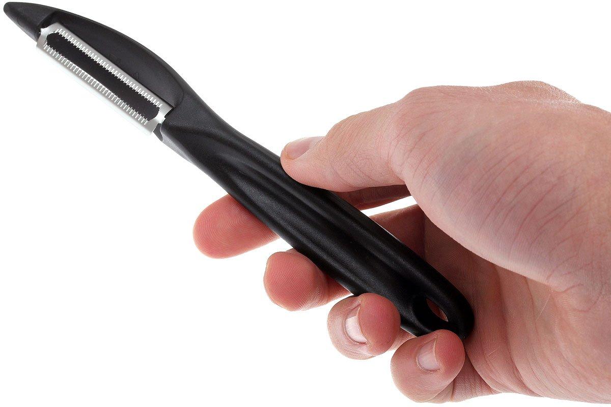 Victorinox Pelapatate Universale - Lama A Pendolo Con Bordo Seghettato, Giallo Chiaro - Foto 10