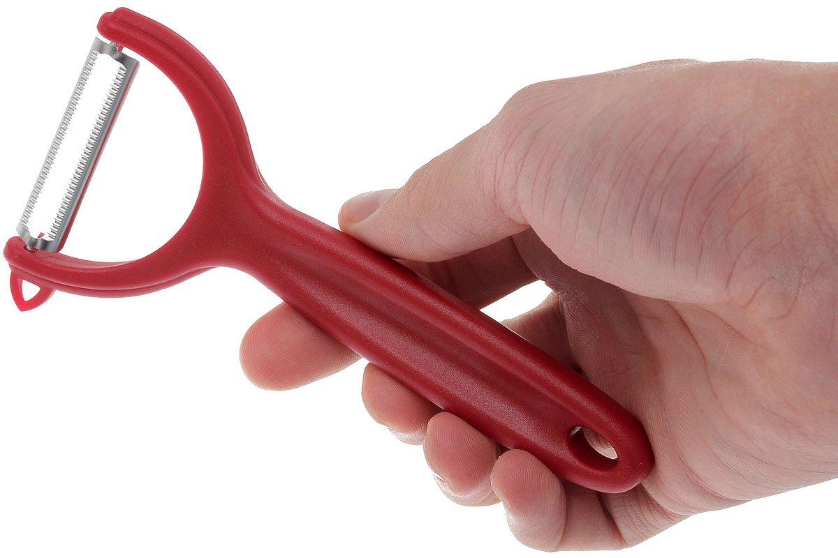 Victorinox 7.6075.1 8 5/16 Red Straight Vegetable Peeler with