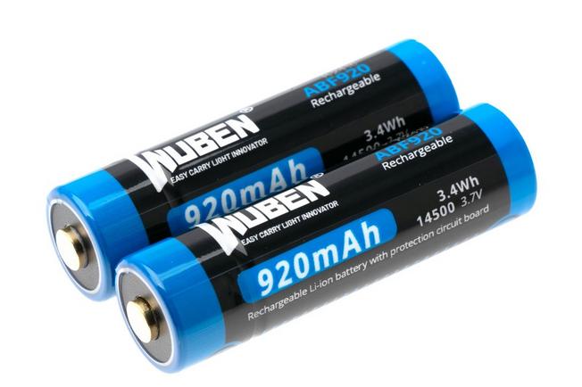 Afbeelding voor Wuben ABF920 14500 herlaadbare Li-ion-accu, 920 mAh, 2 stuks