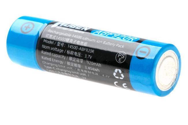 Afbeelding voor Wuben ABF920R 14500 oplaadbare Li-ion-accu met USB-C, 920 mAh