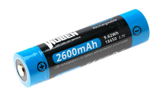 Afbeelding voor Wuben ABE2600CR 18650 oplaadbare Li-ion-accu met USB-C, 2600 mAh