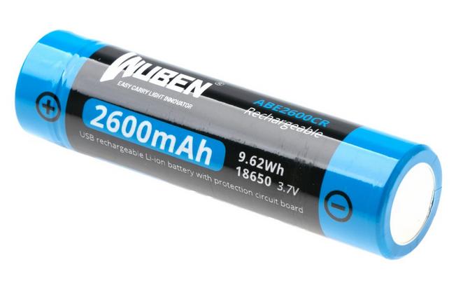 Afbeelding voor Wuben ABE2600CR 18650 oplaadbare Li-ion-accu met USB-C, 2600 mAh