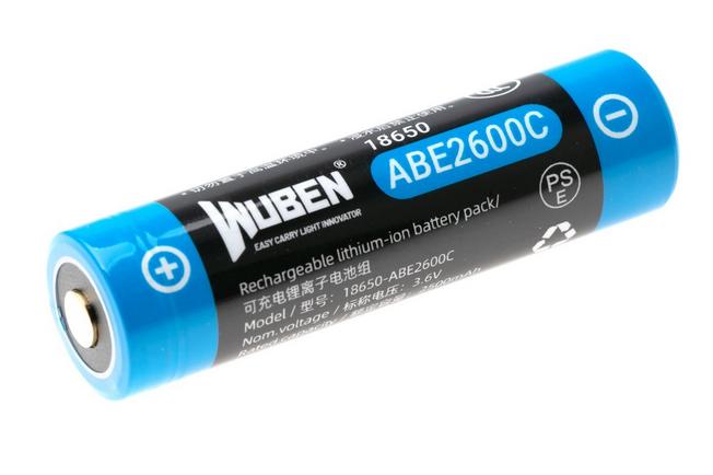 Afbeelding voor Wuben ABE2600C 18650 herlaadbare Li-ion-accu, 2600 mAh