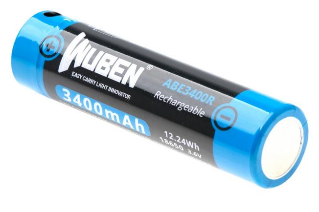 Afbeelding voor Wuben ABE3400R 18650 oplaadbare Li-ion-accu met USB-C, 3400 mAh
