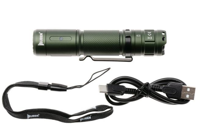Afbeelding voor Wuben C3 Green, oplaadbare tactische EDC-zaklamp, 1200 lumen