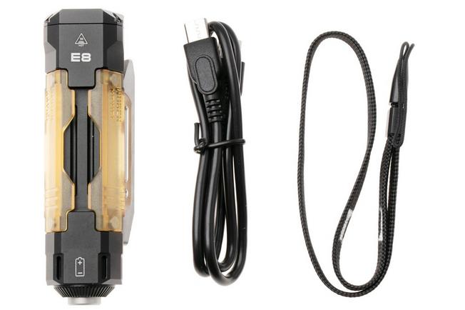 Afbeelding voor Wuben E8 Black, oplaadbare modulaire kampeer- en EDC-zaklamp met 365nm-UV-licht, 1300 lumen