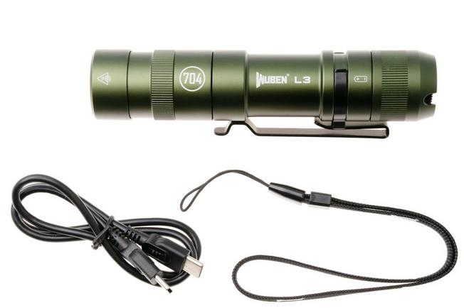 Afbeelding voor Wuben L3 Green, oplaadbare tactische EDC-zaklamp en powerbank, 3000 lumen
