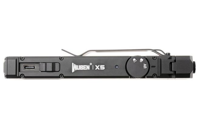 Afbeelding voor Wuben X5 1R Black, oplaadbare 3-in-1 tactische EDC-zaklamp met 365nm-UV-licht en groene laser, 1300 lumen