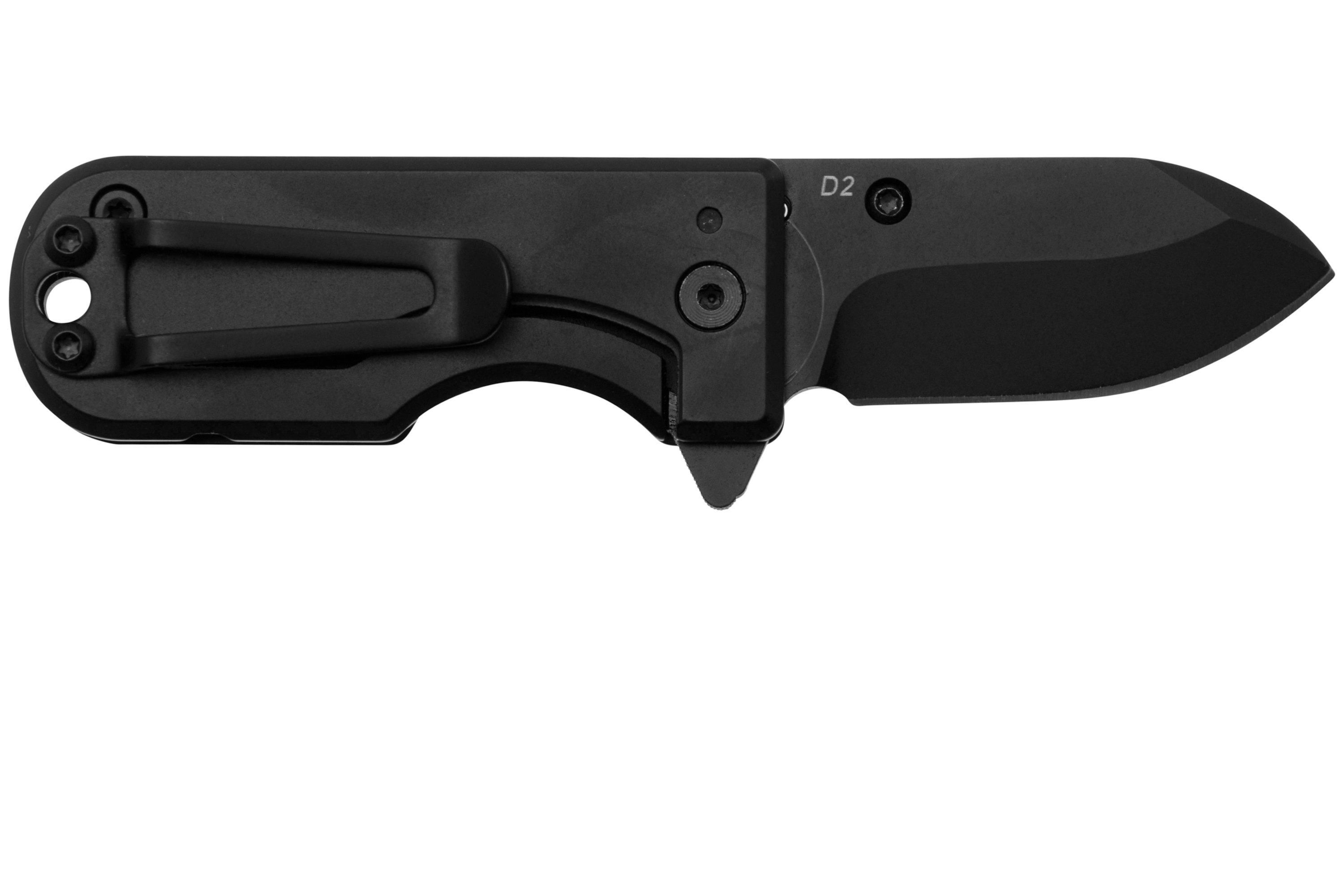 WESN Microblade Blacked Out SN01-2, D2, Titanium, pocket knife