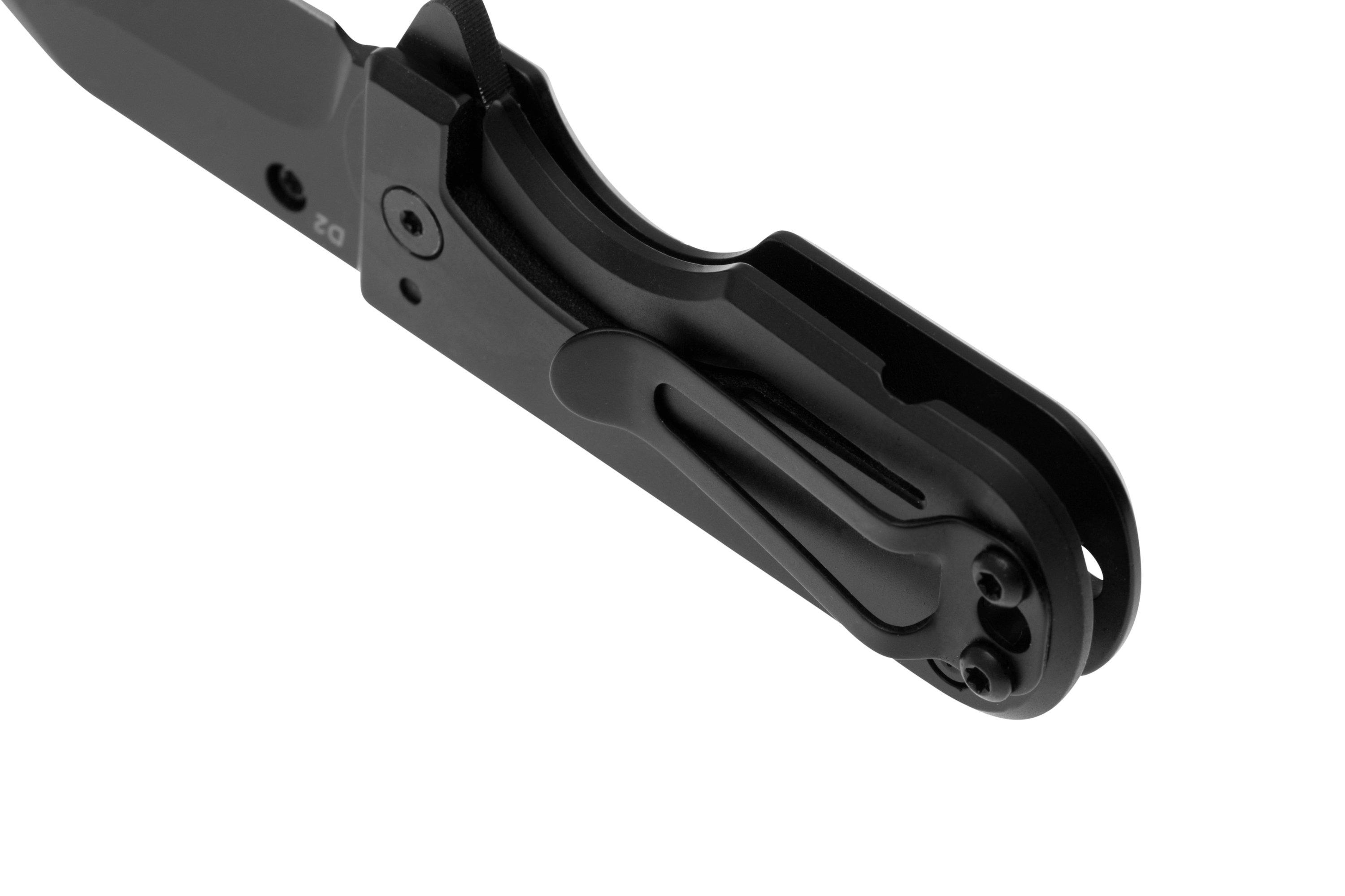 WESN Microblade Blacked Out SN01-2, D2, Titanium, pocket knife