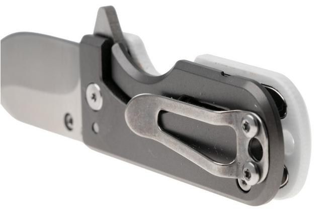 Bild für WESN Microblade SN01-53 Satin D2, White G10, Gray Titanium, Taschenmesser