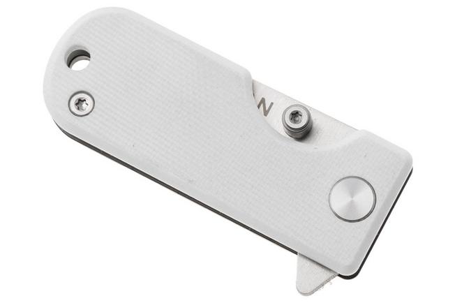 Bild für WESN Microblade SN01-53 Satin D2, White G10, Gray Titanium, Taschenmesser