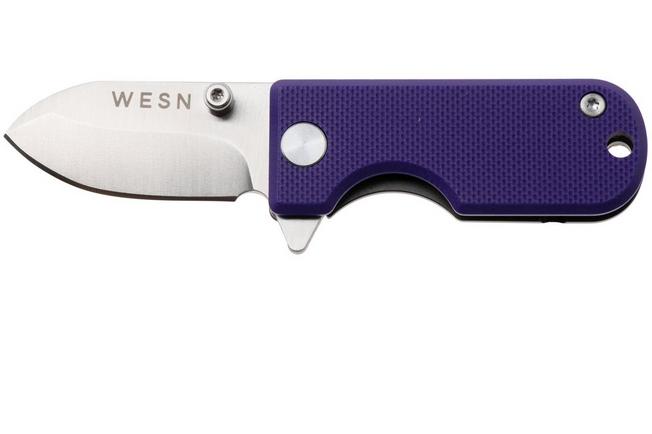 Bild für WESN Microblade SN01-54 Satin D2, Violet G10, Gray Titanium, Taschenmesser