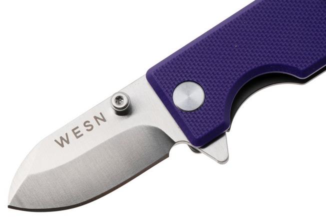 Bild für WESN Microblade SN01-54 Satin D2, Violet G10, Gray Titanium, Taschenmesser