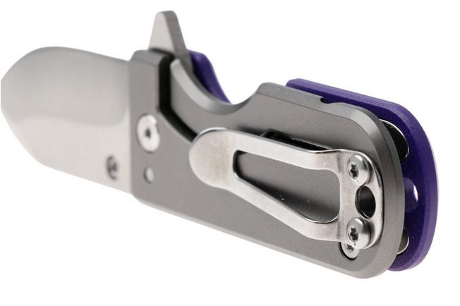 Bild für WESN Microblade SN01-54 Satin D2, Violet G10, Gray Titanium, Taschenmesser