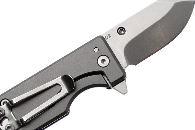 Bild für WESN Microblade SN01-54 Satin D2, Violet G10, Gray Titanium, Taschenmesser
