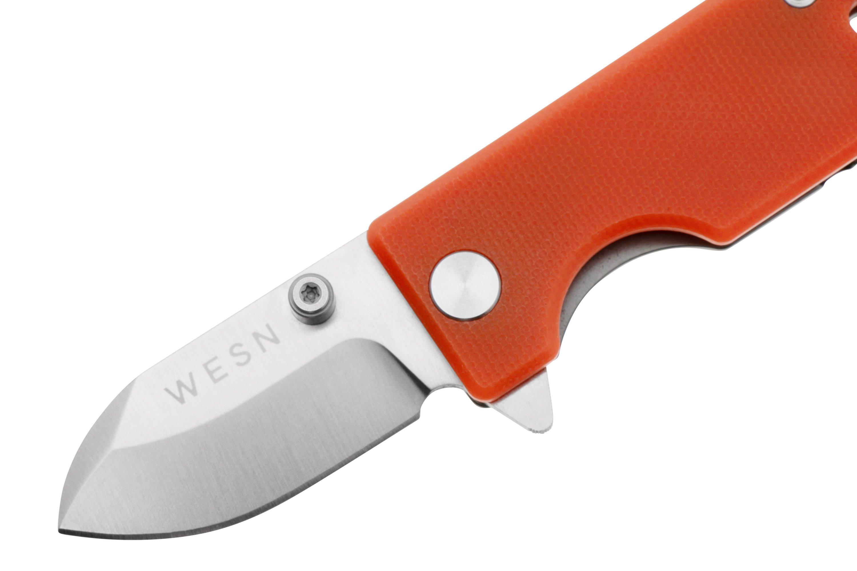 WESN Microblade SN015 Salmon G10, Titanium, pocket knife