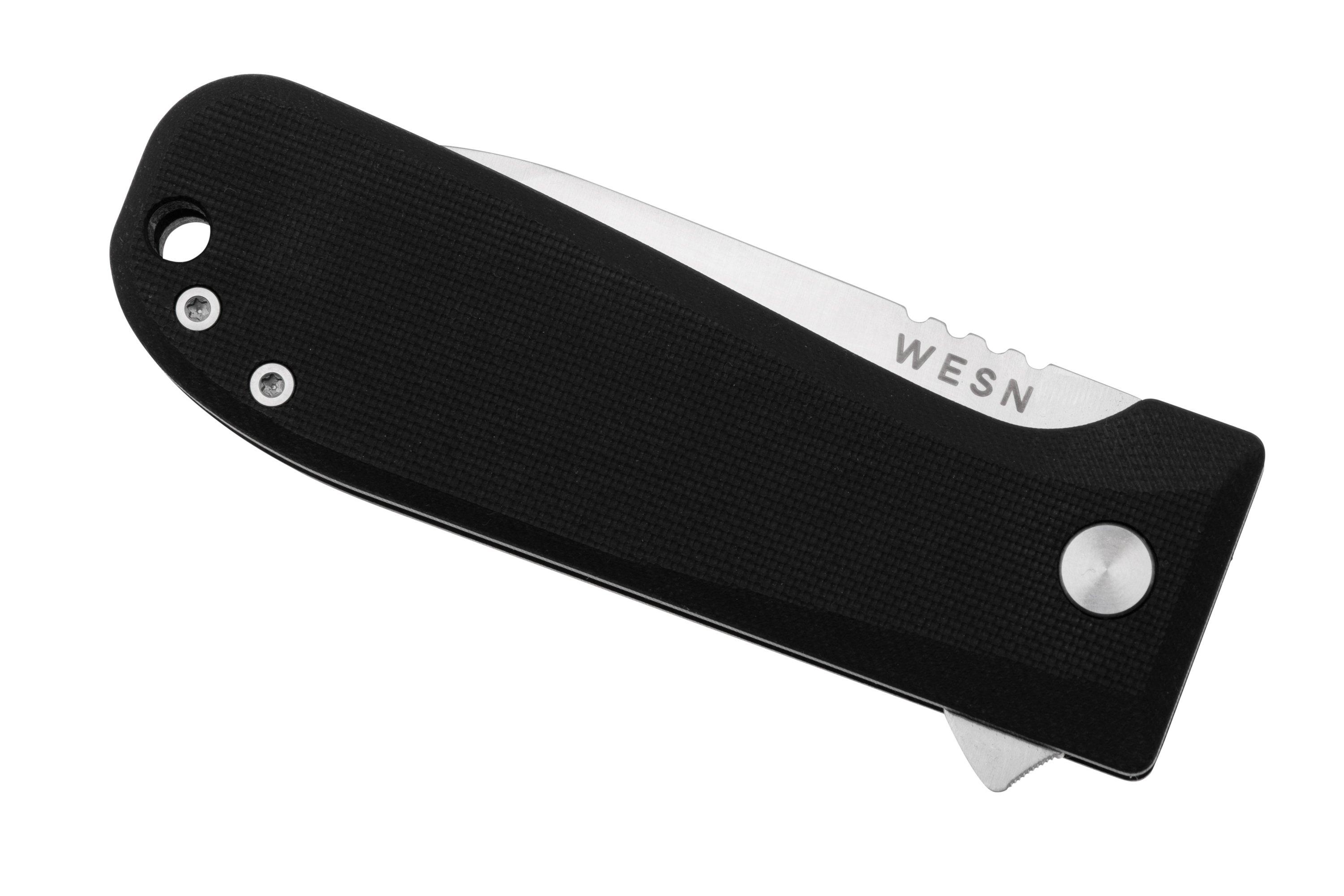 WESN Allman SN041, CPM S35VN, Black G10, pocket knife Advantageously