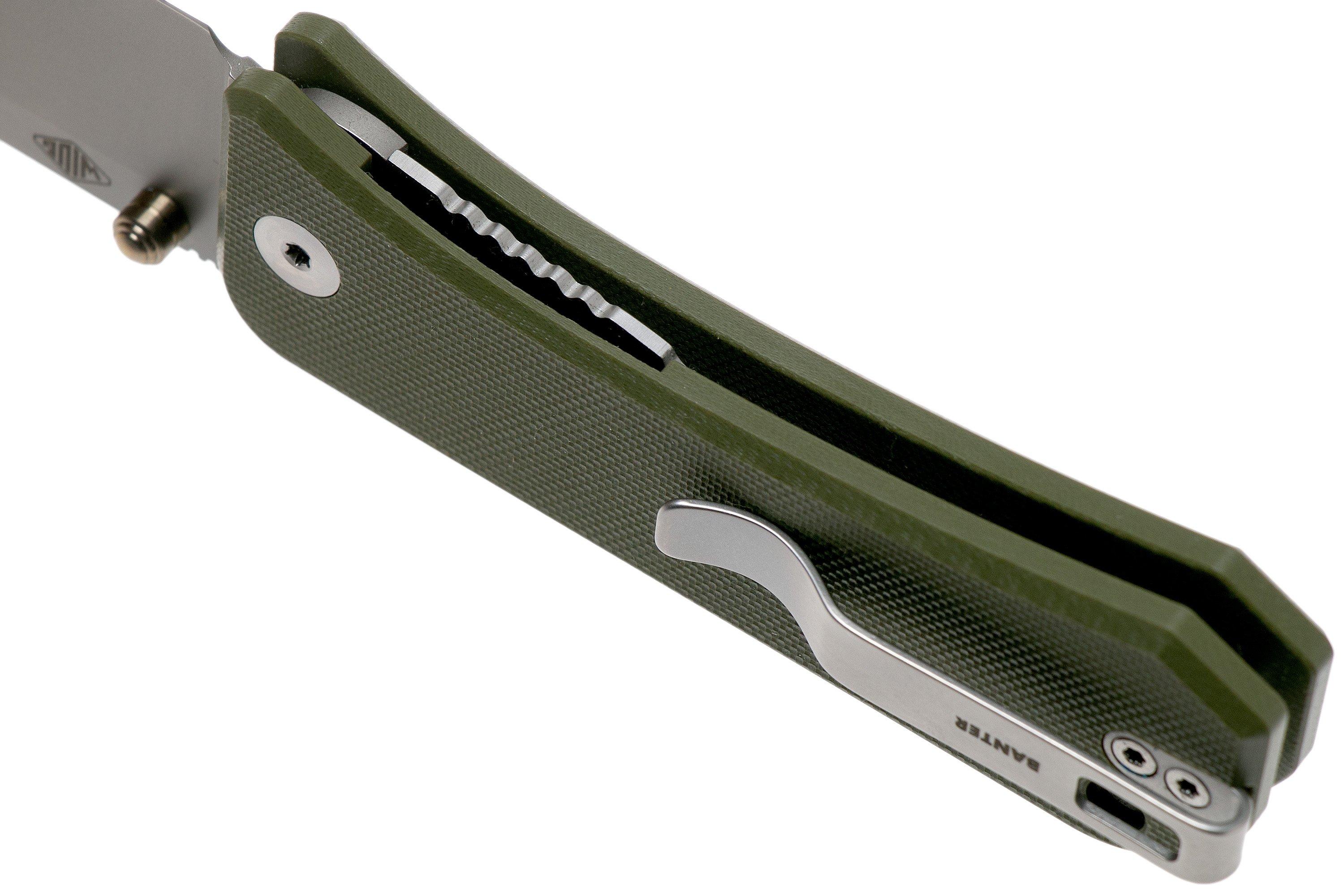 WE Knife Banter 2004D Green pocket knife, Ben Petersen design