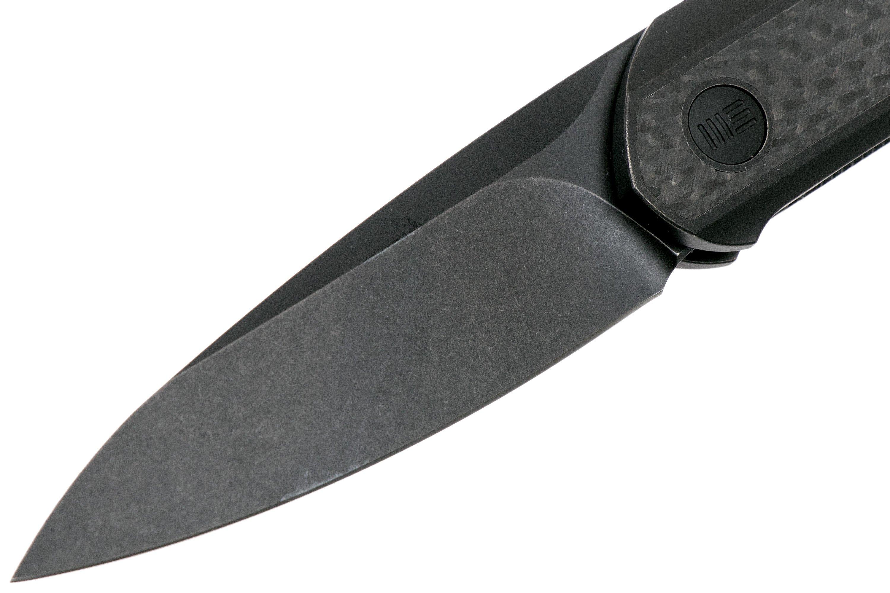 WE Knife Black Void Opus 2010V1, V Grind, Twill Carbon fibre pocket