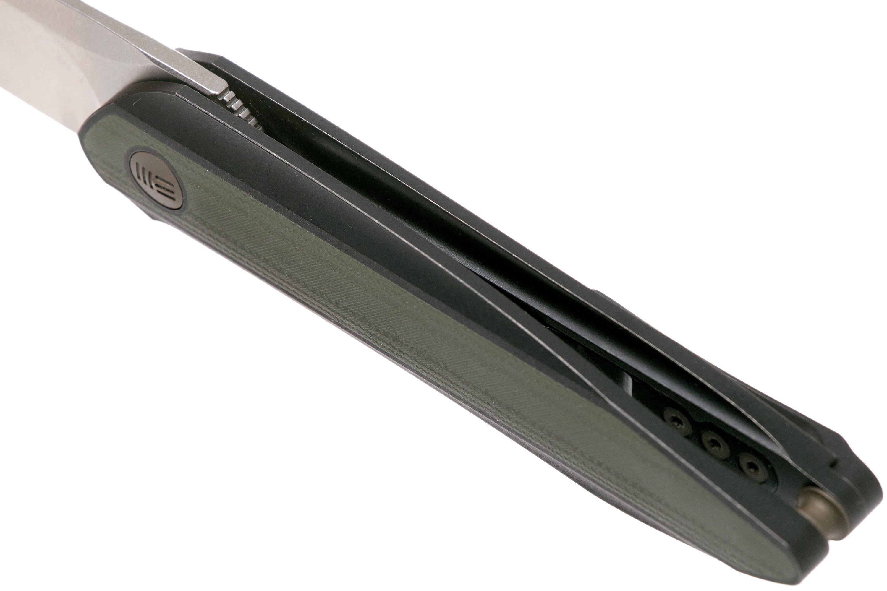 WE Knife Black Void Opus 2010V2, V Grind, Green G10 pocket knife