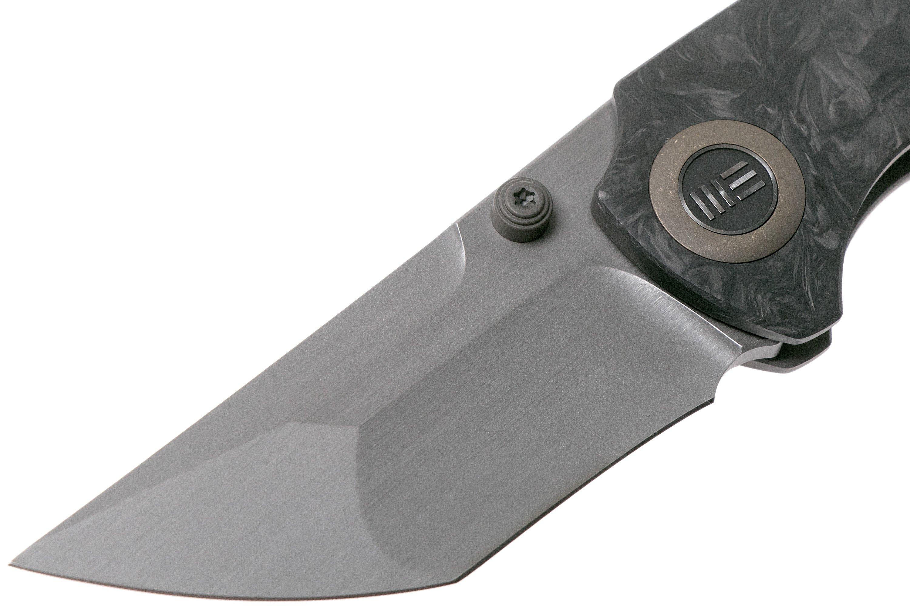 WE Knife Thug 2103C Gray Hand Rubbed, Carbon fibre pocket knife, Matt