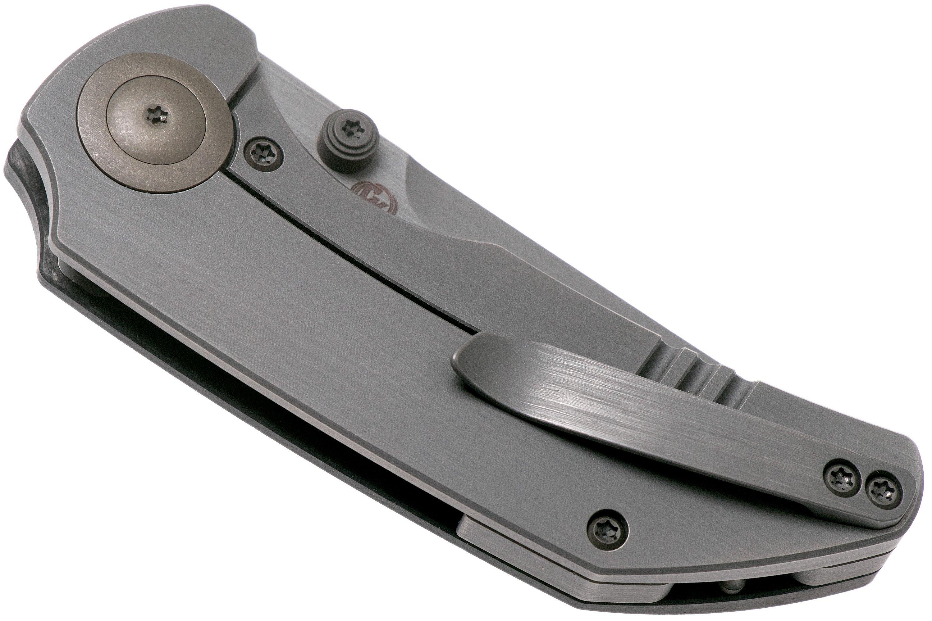 WE Knife Thug 2103C Gray Hand Rubbed, Carbon fibre pocket knife, Matt