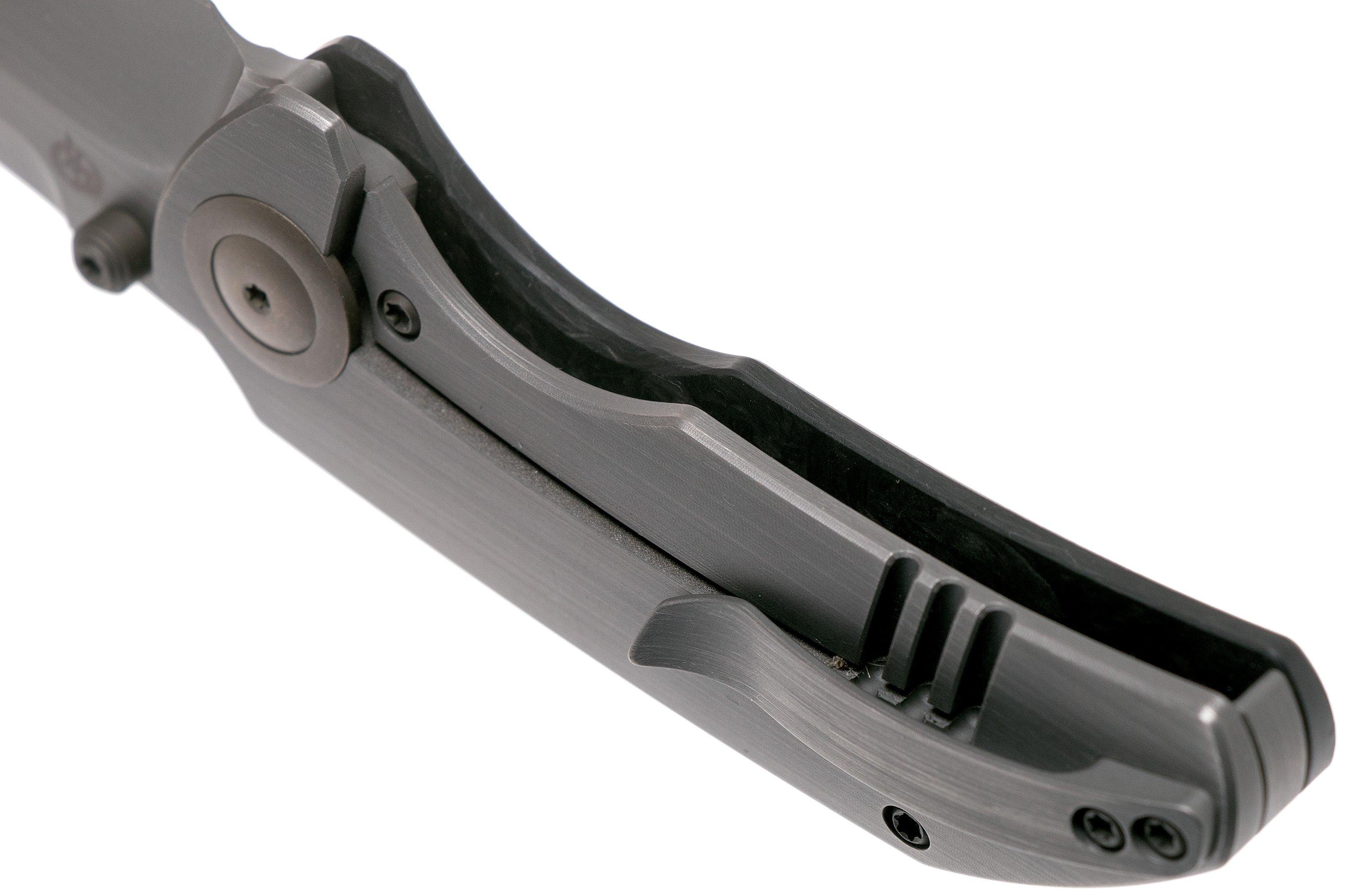 WE Knife Thug 2103C Gray Hand Rubbed, Carbon fibre pocket knife, Matt