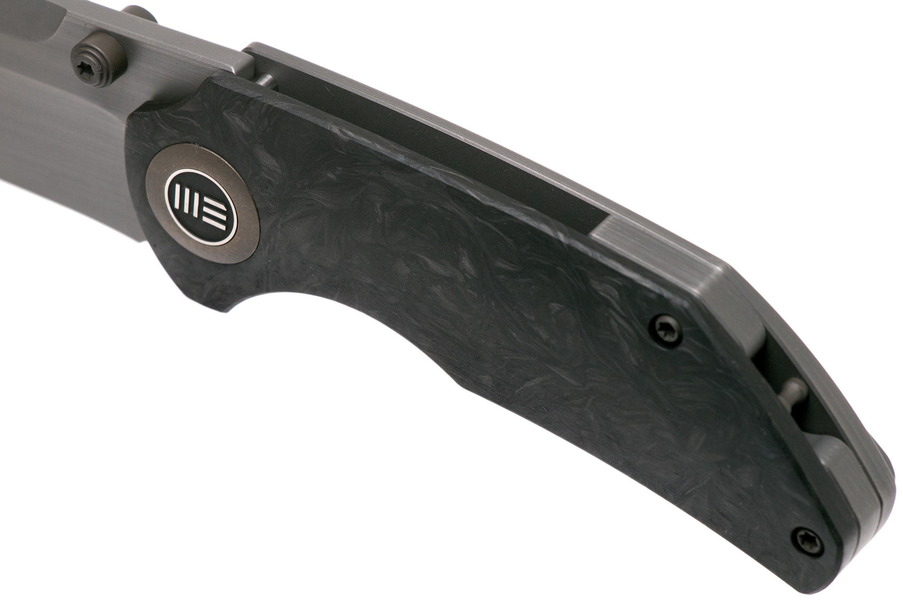 WE Knife Thug 2103C Gray Hand Rubbed, Carbon fibre pocket knife, Matt