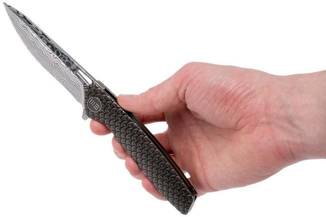 Image for WE Knife 604DS Damasteel Limited Edition drop point pocket knife