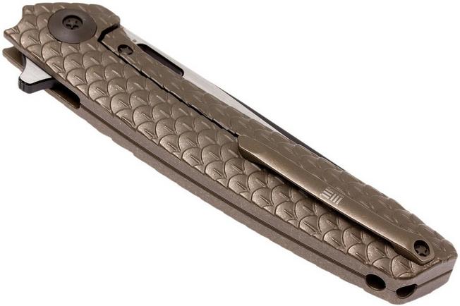 Image pour WE Knife 604L droppoint couteau de poche bronze, blackwash/satiné