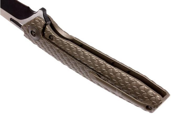 Image pour WE Knife 604L droppoint couteau de poche bronze, blackwash/satiné