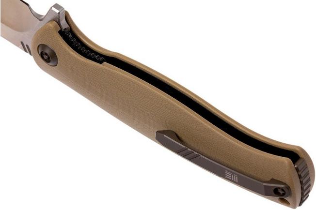 Bild für WE Knife 703D Taschenmesser, Tan G10, satin blade