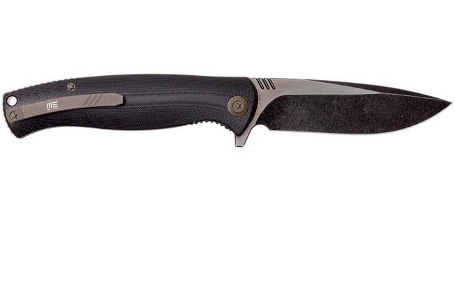 Image for WE Knife 703E pocket knife, Black G10, blackwash/satin blade