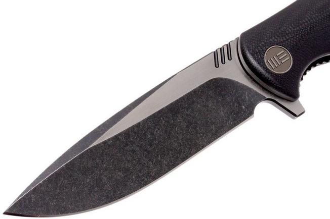 Image for WE Knife 703E pocket knife, Black G10, blackwash/satin blade