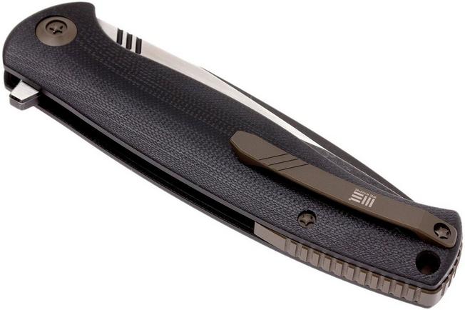 Image for WE Knife 703E pocket knife, Black G10, blackwash/satin blade