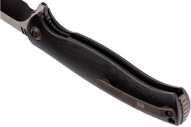 Image for WE Knife 703E pocket knife, Black G10, blackwash/satin blade
